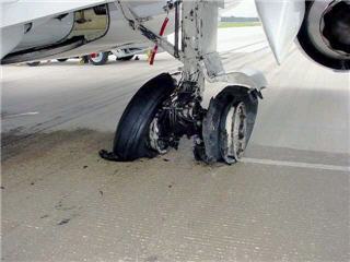 Airplane that landed with the Parking Brake Set